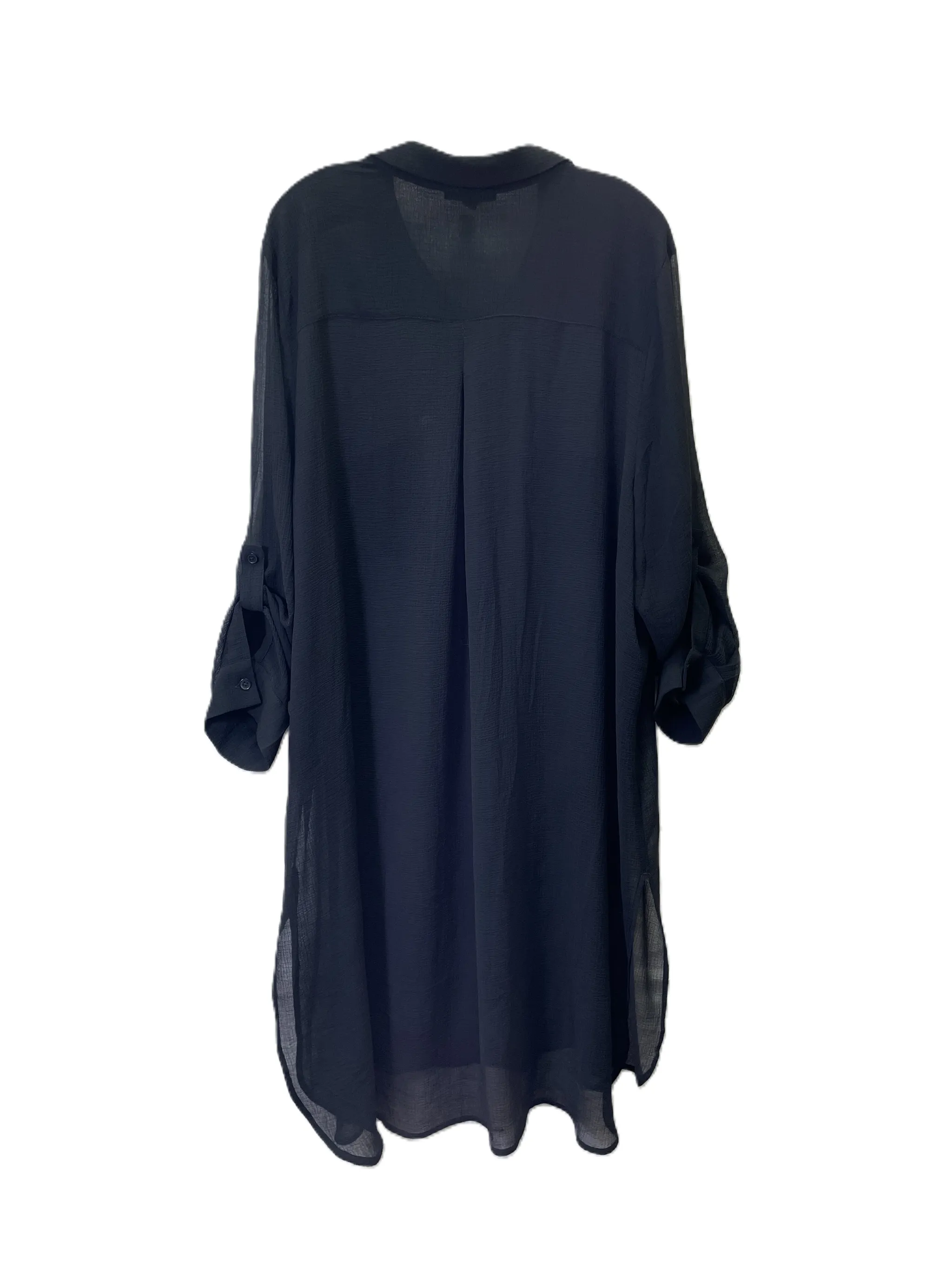 Tunic Long Sleeve By Jessica London In Black, Size: 3x