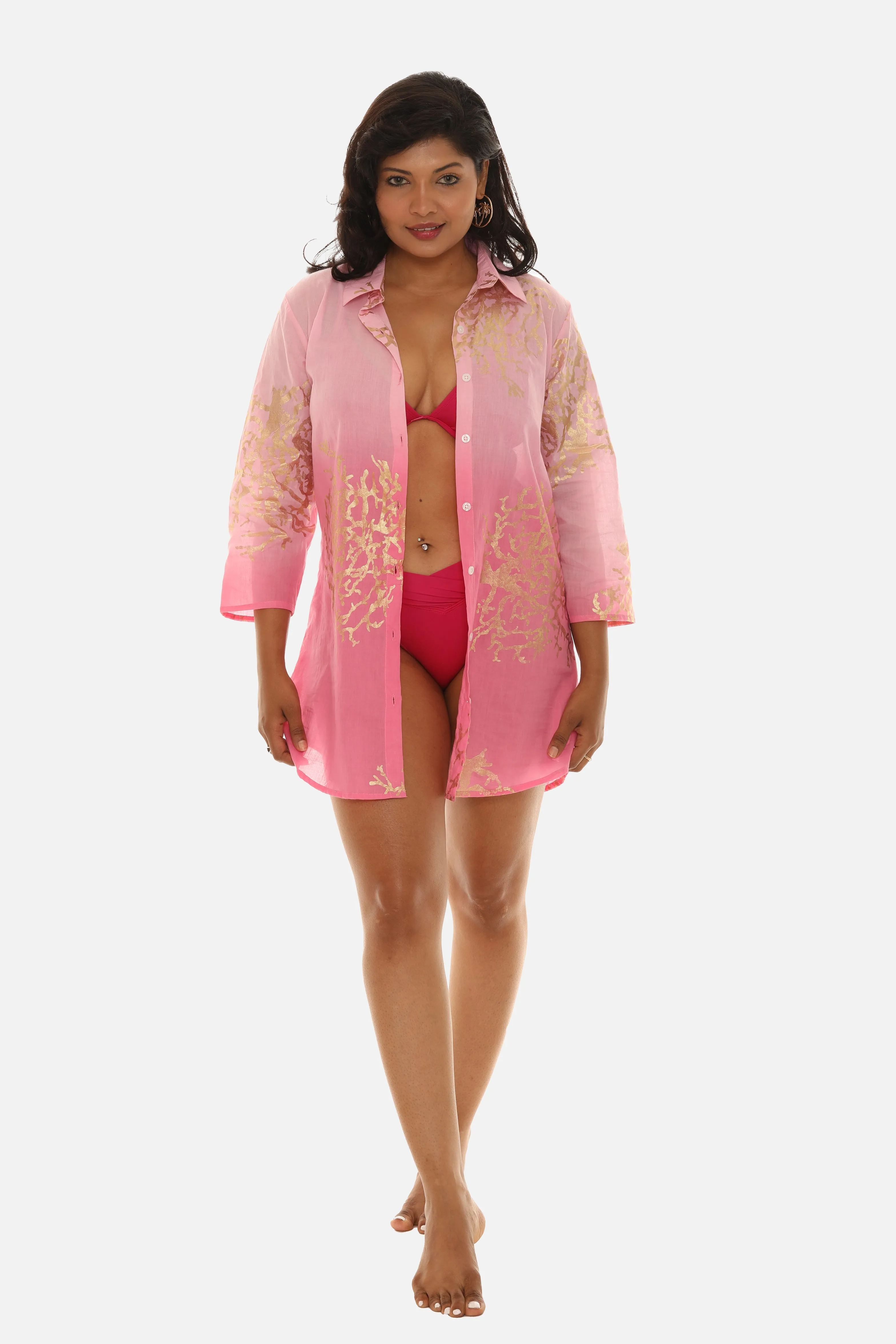 Women's Double Tone Short kimono/Cover-Up