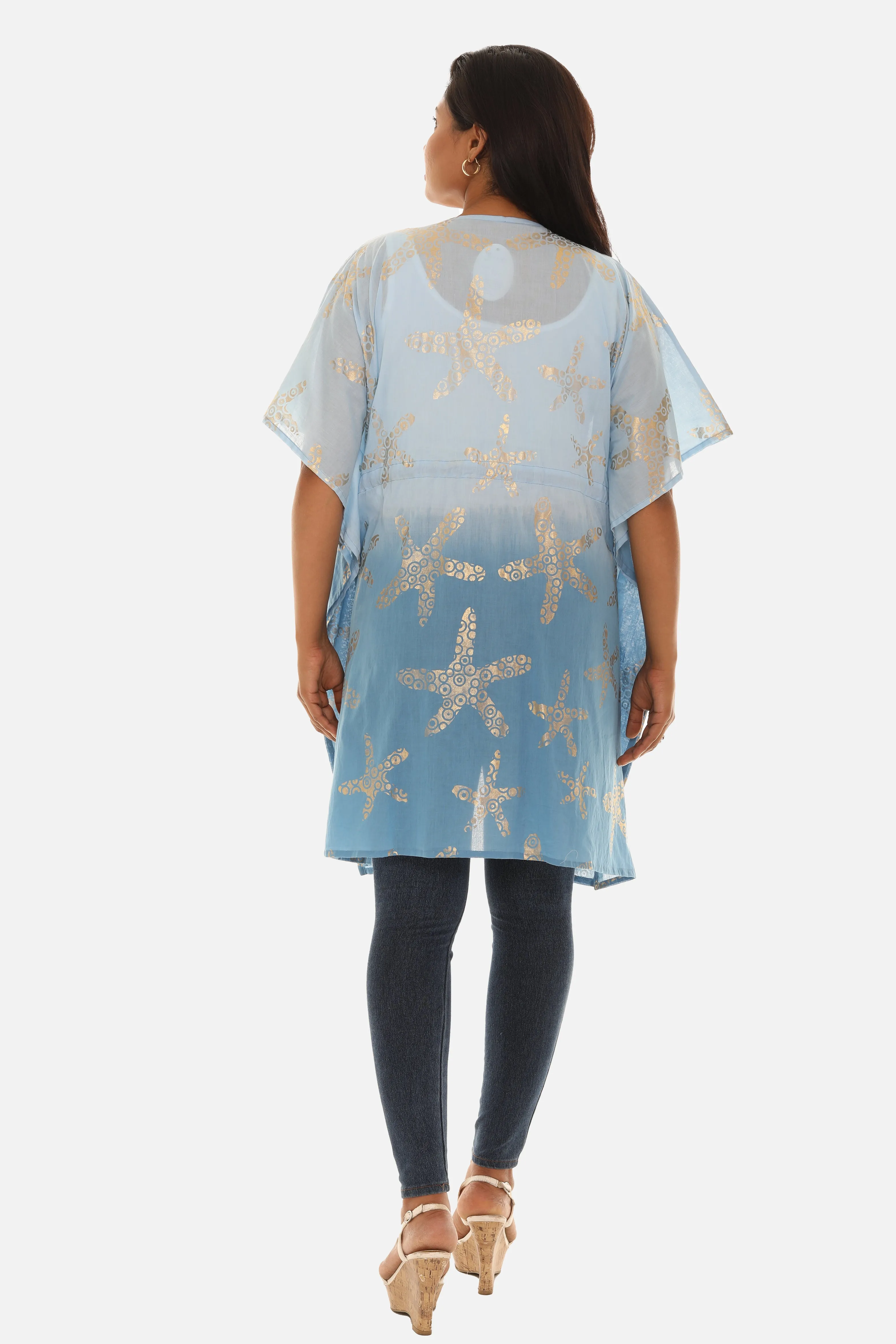 Women's Double Tone Short kimono/Cover-Up