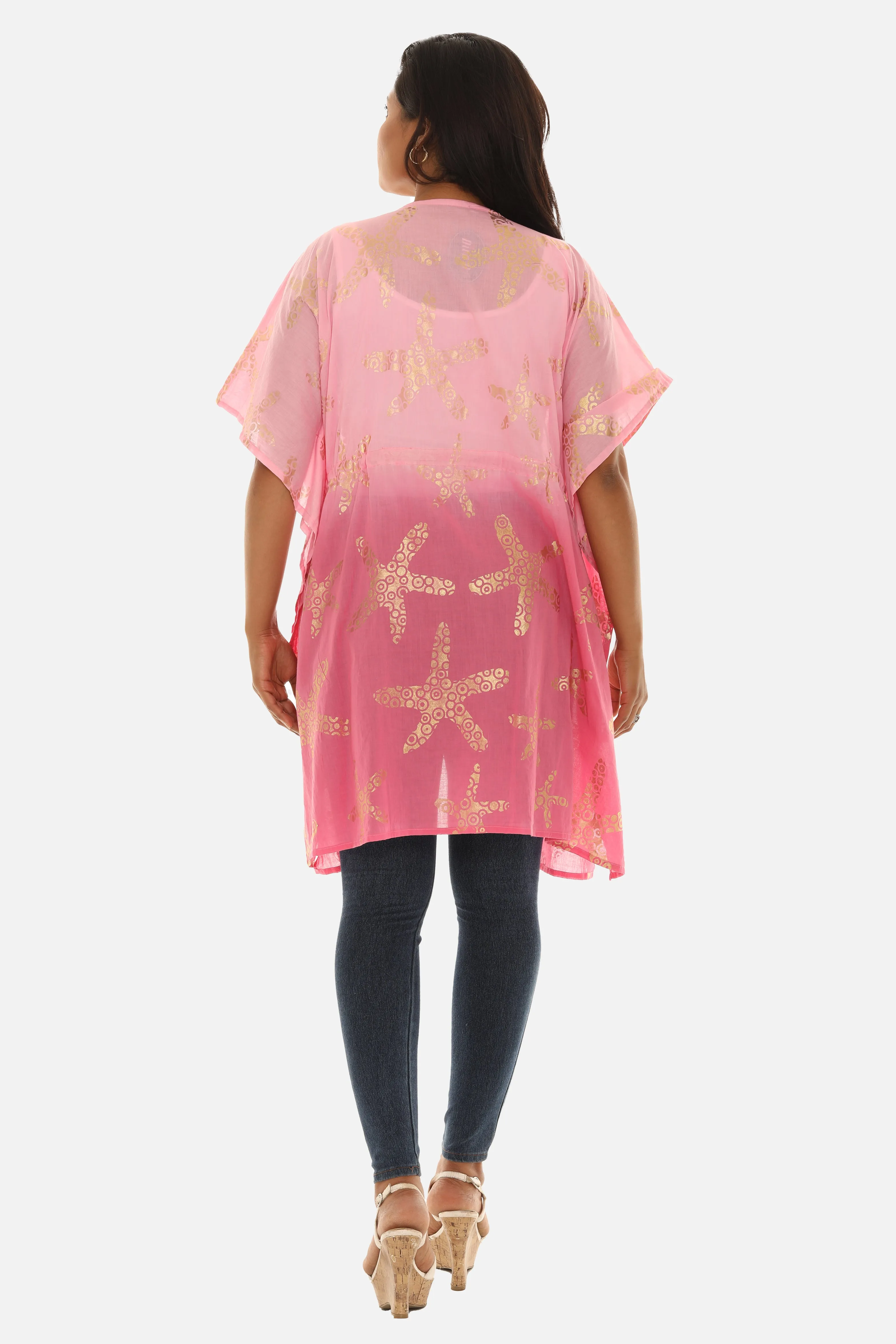 Women's Double Tone Short kimono/Cover-Up