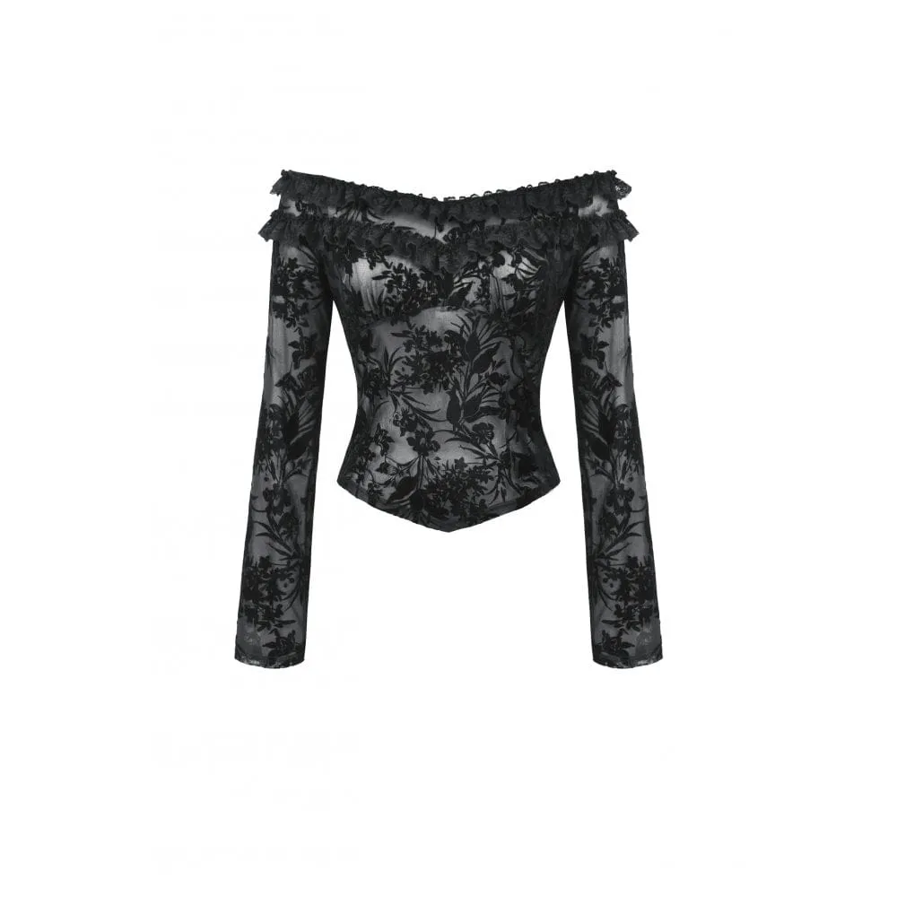 Women's Gothic Layered Ruffled Lace Shirt