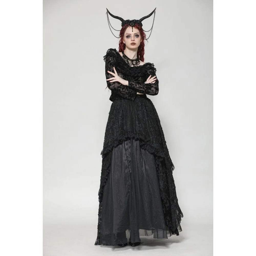 Women's Gothic Layered Ruffled Lace Shirt