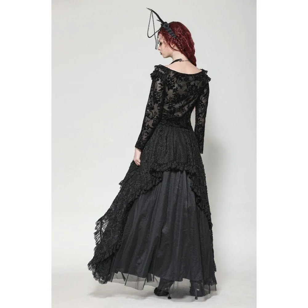 Women's Gothic Layered Ruffled Lace Shirt