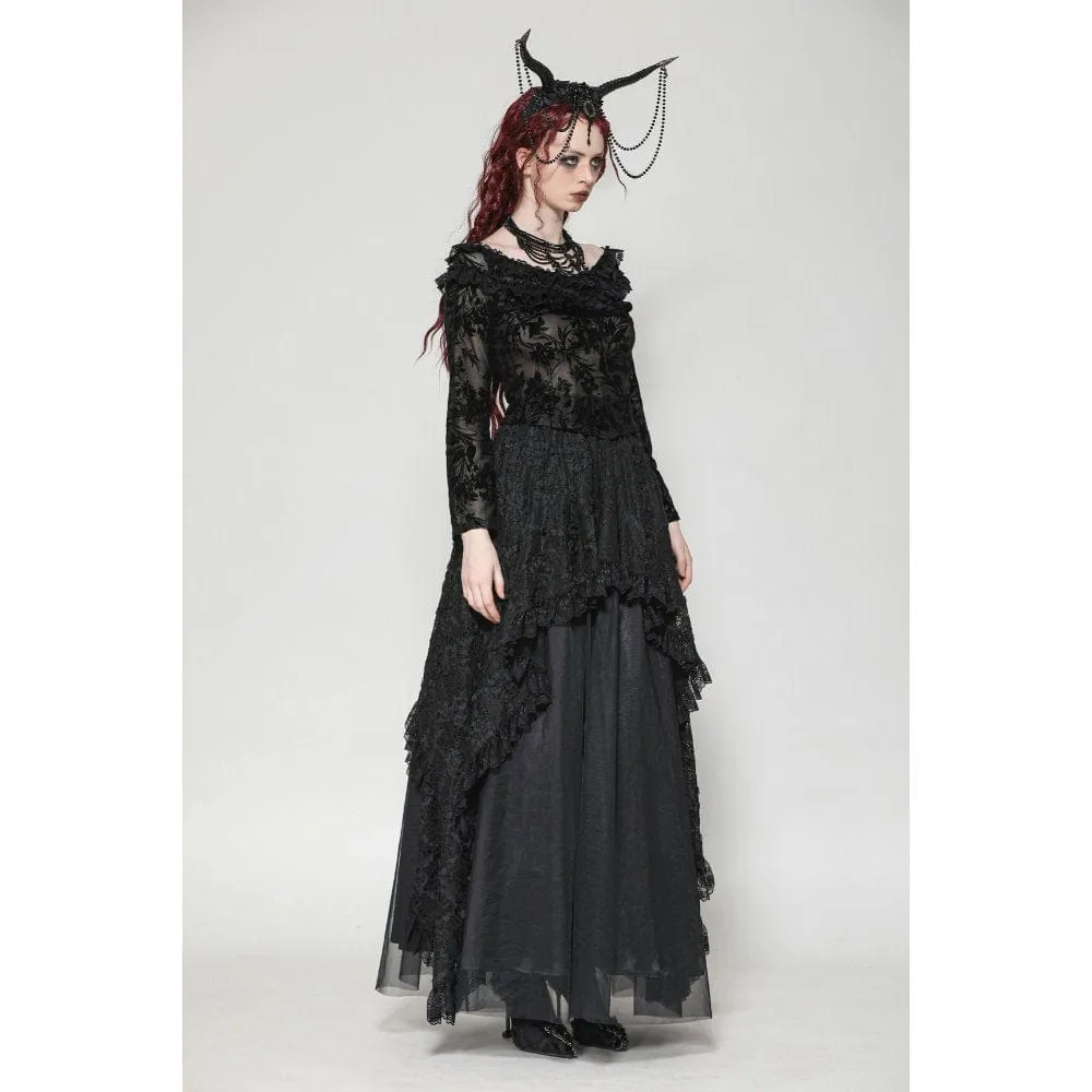 Women's Gothic Layered Ruffled Lace Shirt