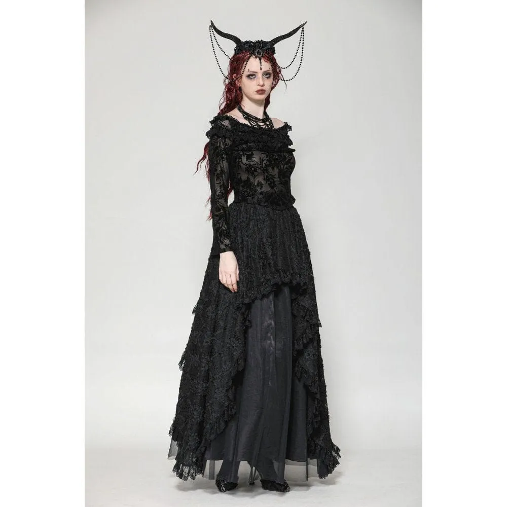 Women's Gothic Layered Ruffled Lace Shirt