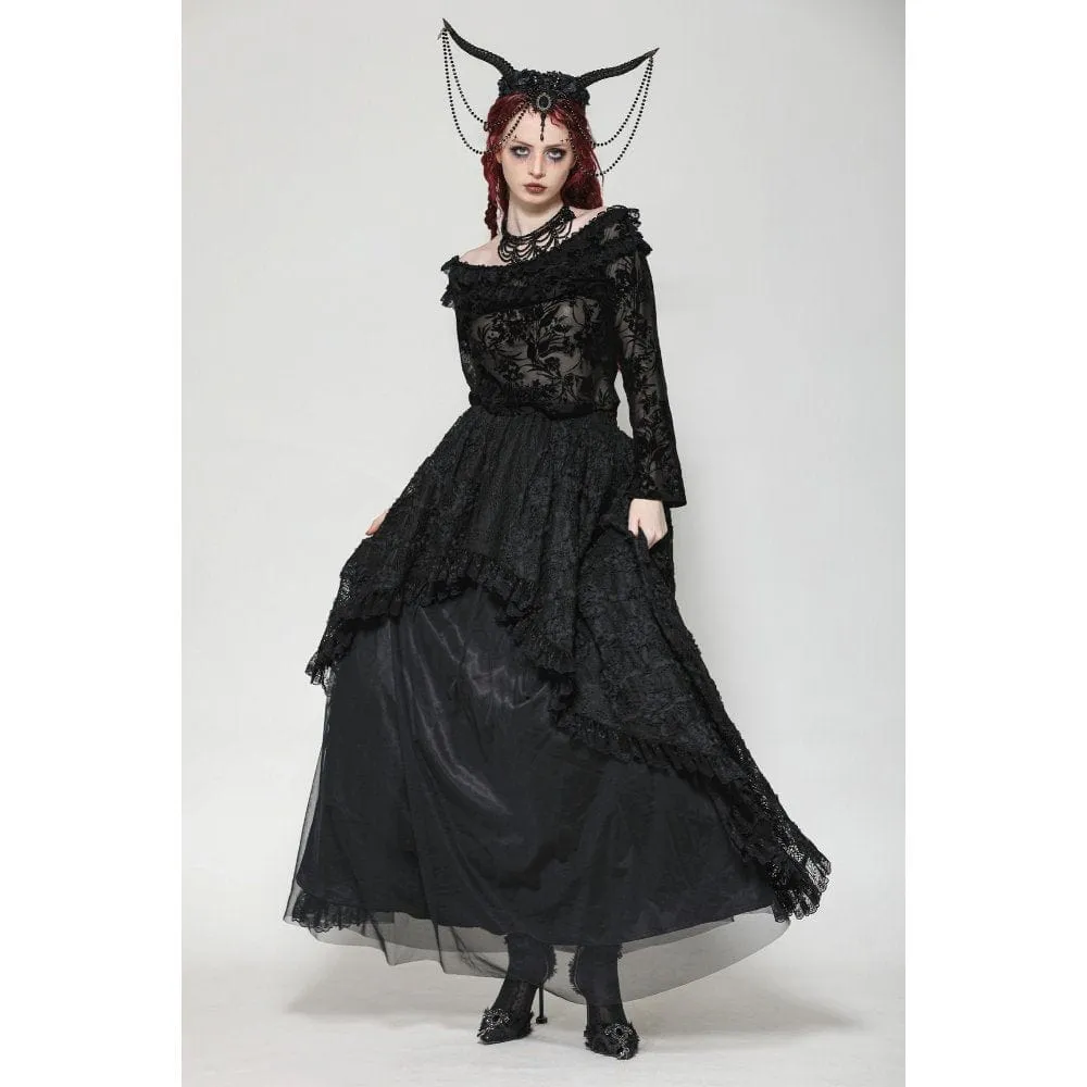 Women's Gothic Layered Ruffled Lace Shirt