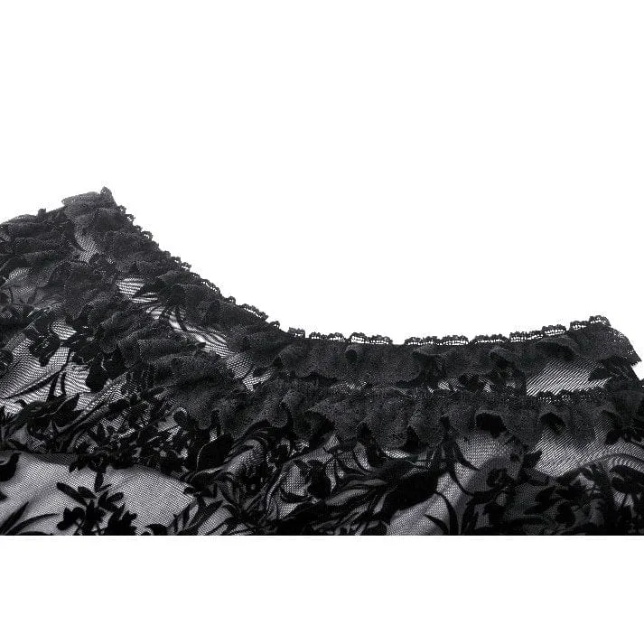 Women's Gothic Layered Ruffled Lace Shirt