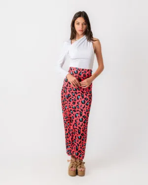 Women's Pure Satin Wrapped Skirt in Pink - Elegant High-Waist Midi Skirt for Special Occasions - Made in Egypt - One Size Fit