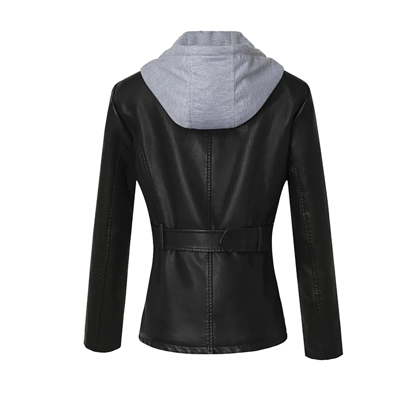 Women’s Slim Hooded Real Leather Jacket By TJS