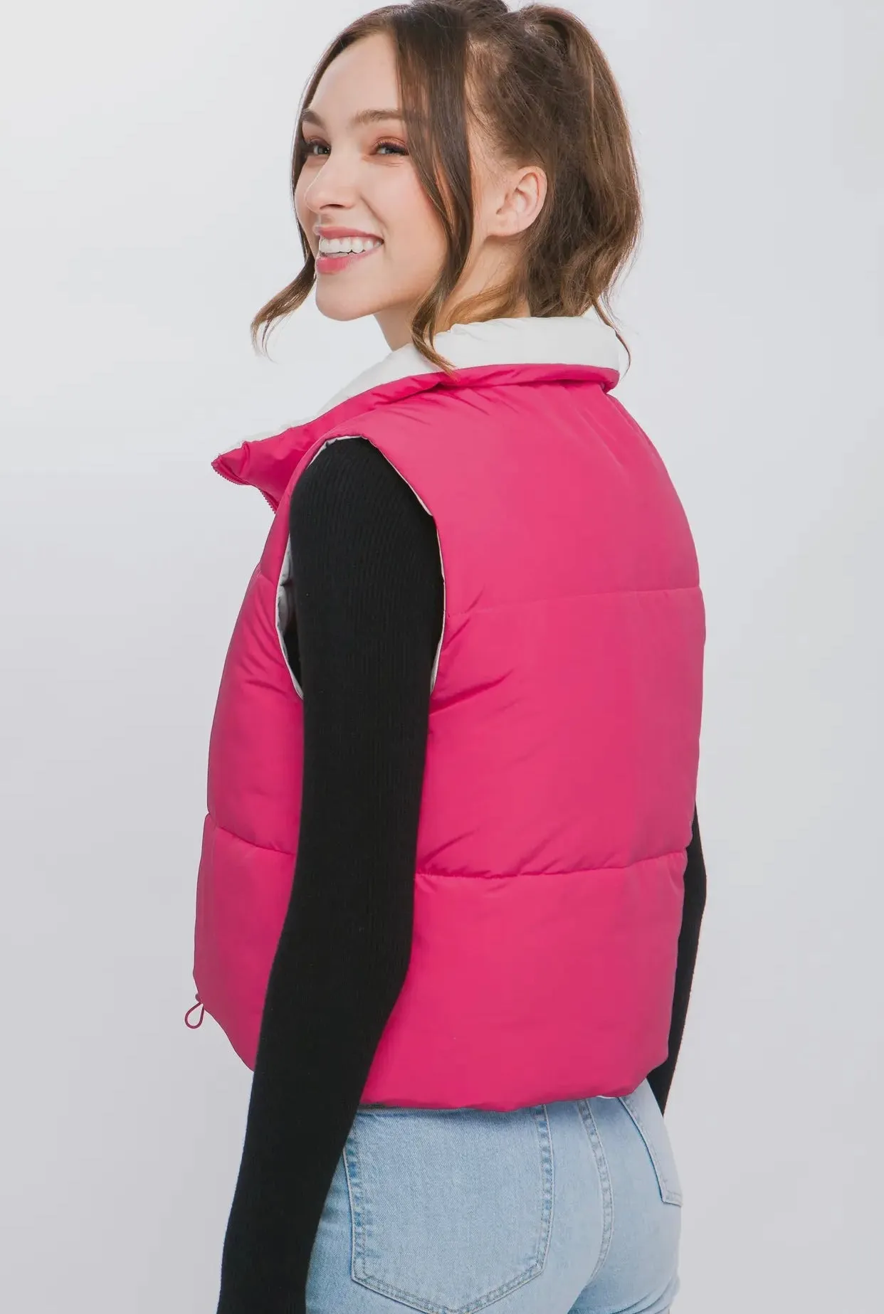 Woven Solid Reversible Vest