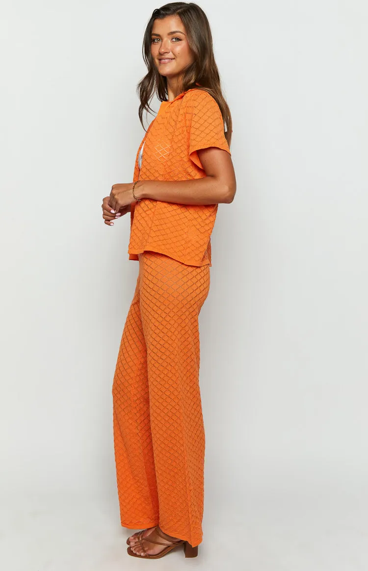 Zaida Orange Knit Pants
